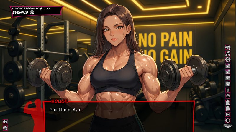Aya doing dumbbell curls